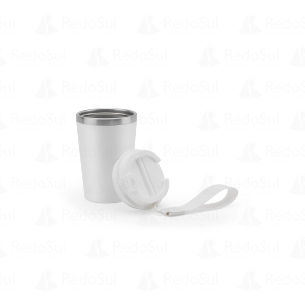 Copo de viagem personalizado em aço inox reciclado com parede dupla 460 ml Copo de viagem personalizado em aço inox reciclado com parede dupla 460 ml